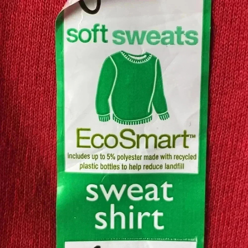 Nwt Jms Ecosmart Soft Sweats Women Plus Size 2x(18/20) Red Sweatshirt Fleece — image 5 of 8